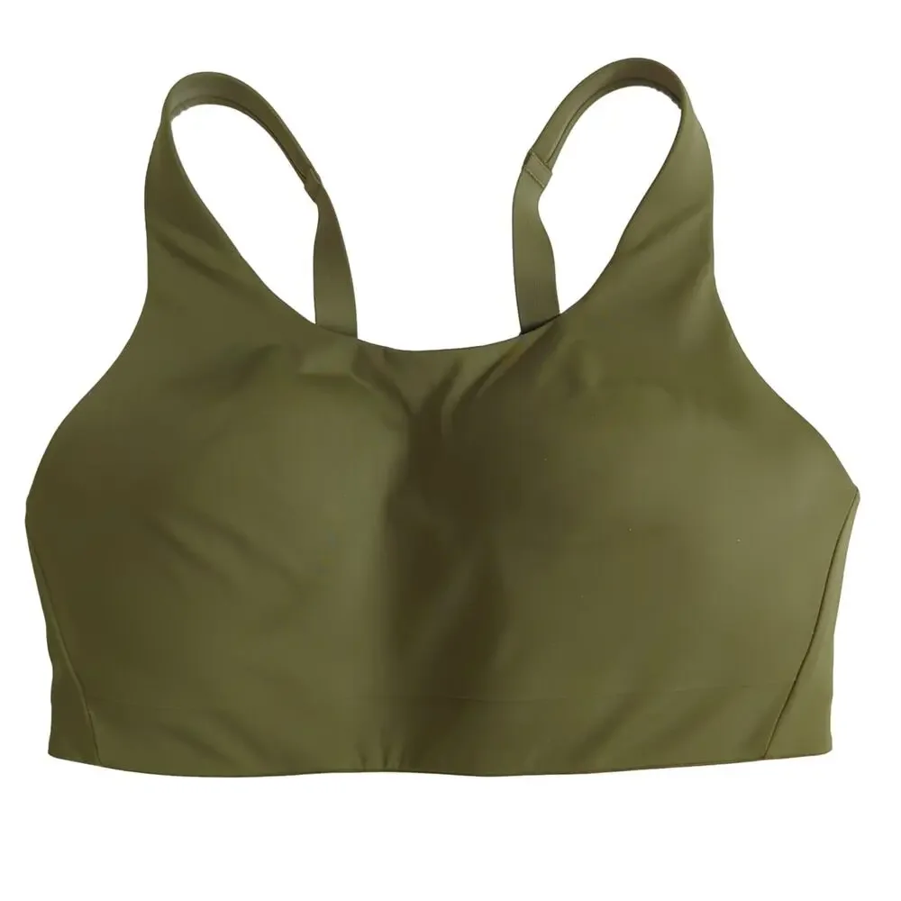 Athleta Advance Sprint Bra B-DD, Arboretum Olive‎ 34D Padded High Impact EUC